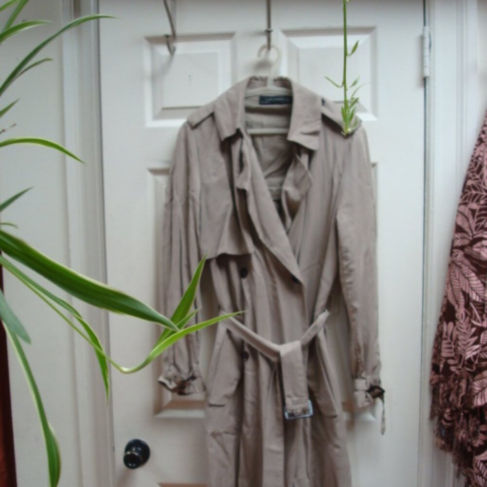 Zara classic trench coat jacket S small